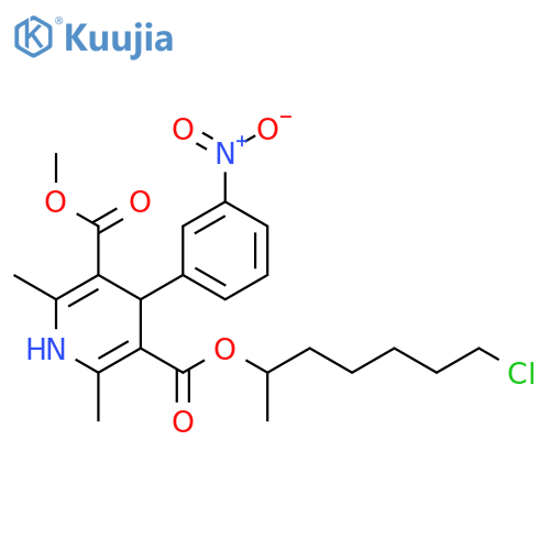 3,5-Pyridinedicarboxylic acid, 1,4-dihydro-2,6-dimethyl-4-(3-nitrophenyl)-, 3-(6-chloro-1-methylhexyl) 5-methyl ester structure