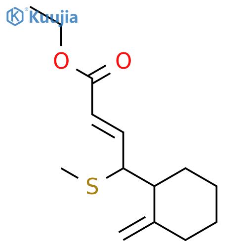 2-Butenoic acid, 4-(2-methylenecyclohexyl)-4-(methylthio)-, ethyl ester structure