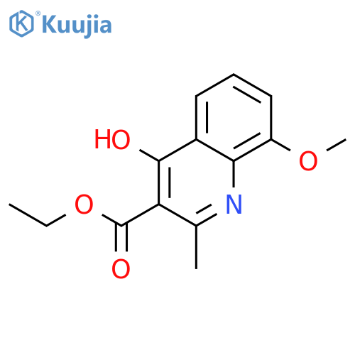 3-Quinolinecarboxylic acid, 4-hydroxy-8-methoxy-2-methyl-, ethyl ester structure