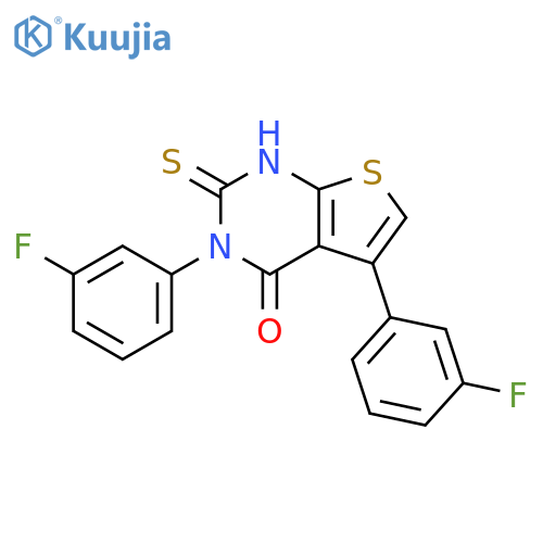 Thieno[2,3-d]pyrimidin-4(1H)-one,3,5-bis(3-fluorophenyl)-2,3-dihydro-2-thioxo- structure