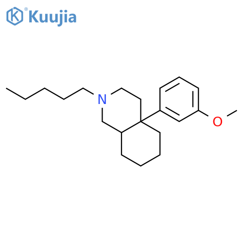 Isoquinoline, decahydro-4a-(3-methoxyphenyl)-2-pentyl-, trans- structure
