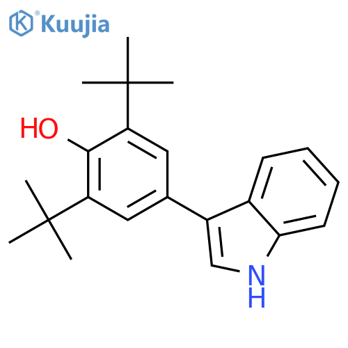 Phenol, 2,6-bis(1,1-dimethylethyl)-4-(1H-indol-3-yl)- structure