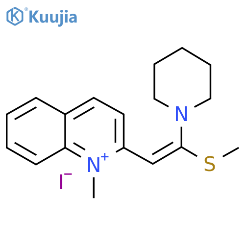 Quinolinium,1-methyl-2-[2-(methylthio)-2-(1-piperidinyl)ethenyl]-, iodide (1:1) structure