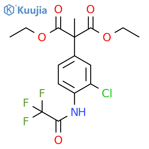 Propanedioic acid, 2-[3-chloro-4-[(2,2,2-trifluoroacetyl)amino]phenyl]-2-methyl-, 1,3-diethyl ester structure