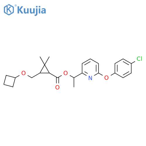 Cyclopropanecarboxylic acid, 3-[(cyclobutyloxy)methyl]-2,2-dimethyl-,1-[6-(4-chlorophenoxy)-2-pyridinyl]ethyl ester structure