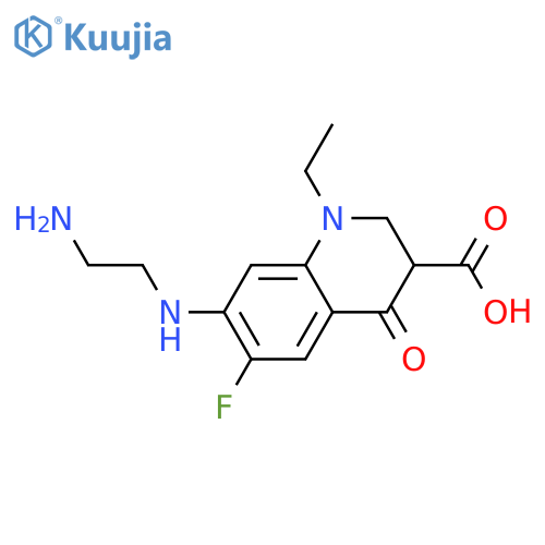 3-Quinolinecarboxylic acid,7-[(2-aminoethyl)amino]-1-ethyl-6-fluoro-1,2,3,4-tetrahydro-4-oxo- structure