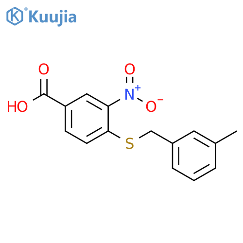 Benzoic acid, 4-[[(3-methylphenyl)methyl]thio]-3-nitro- structure