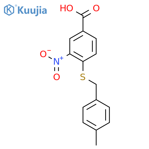 Benzoic acid, 4-[[(4-methylphenyl)methyl]thio]-3-nitro- structure