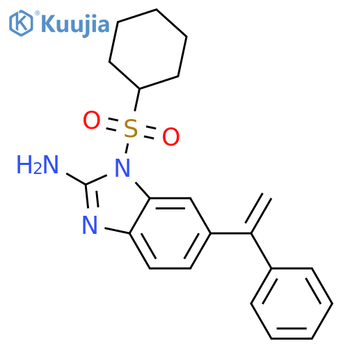 1H-Benzimidazol-2-amine, 1-(cyclohexylsulfonyl)-6-(1-phenylethenyl)- structure