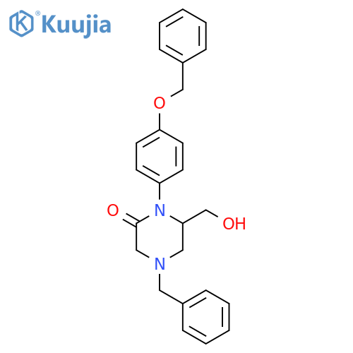 4-benzyl-6-(hydroxymethyl)-1-(4-phenylmethoxyphenyl)piperazin-2-one structure