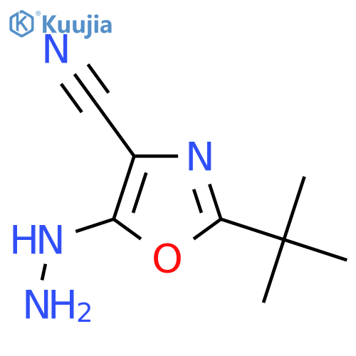 2-Tert-butyl-5-hydrazinyl-1,3-oxazole-4-carbonitrile structure
