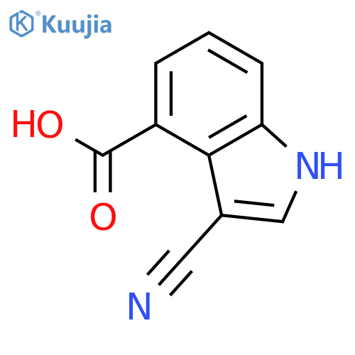 3-Cyano-1H-indole-4-carboxylic acid structure