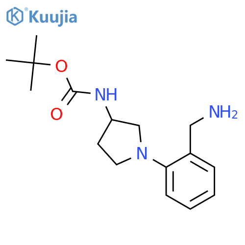 Carbamic acid,[1-[2-(aminomethyl)phenyl]-3-pyrrolidinyl]-, 1,1-dimethylethyl ester (9CI) structure