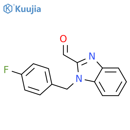 1-(4-fluorophenyl)methyl-1H-1,3-benzodiazole-2-carbaldehyde structure