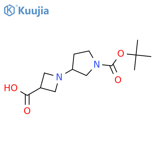 1-(1-(tert-Butoxycarbonyl)pyrrolidin-3-yl)azetidine-3-carboxylic acid structure