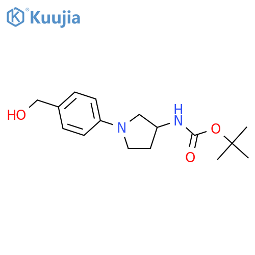 Carbamic acid,[1-[4-(hydroxymethyl)phenyl]-3-pyrrolidinyl]-, 1,1-dimethylethyl ester (9CI) structure