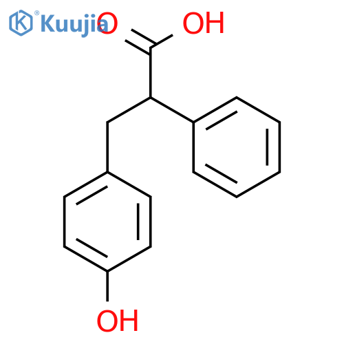 3-(4-Hydroxyphenyl)-2-phenylpropanoic acid structure