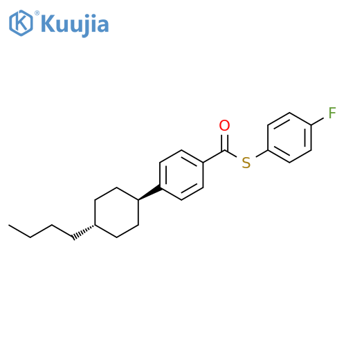 Benzenecarbothioic acid, 4-(4-butylcyclohexyl)-, S-(4-fluorophenyl) ester, trans- (9CI) structure