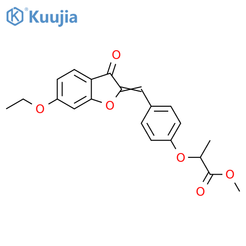 methyl 2-(4-{(2Z)-6-ethoxy-3-oxo-2,3-dihydro-1-benzofuran-2-ylidenemethyl}phenoxy)propanoate structure