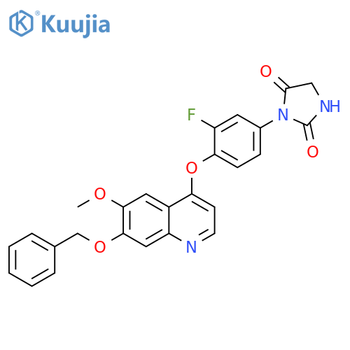 2,4-Imidazolidinedione,3-[3-fluoro-4-[[6-methoxy-7-(phenylmethoxy)-4-quinolinyl]oxy]phenyl]- structure