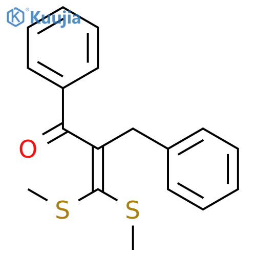 2-Propen-1-one, 3,3-bis(methylthio)-1-phenyl-2-(phenylmethyl)- structure