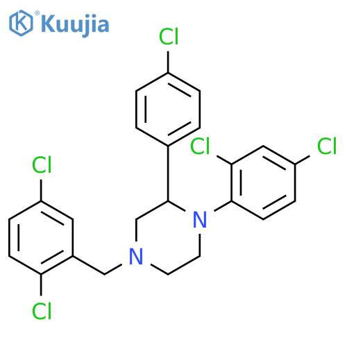 Piperazine,2-(4-chlorophenyl)-1-(2,4-dichlorophenyl)-4-[(2,5-dichlorophenyl)methyl]- structure