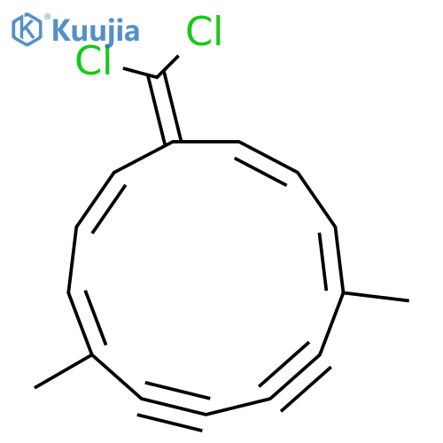 1,3,9,11-Cyclotridecatetraene-5,7-diyne, 13-(dichloromethylene)-4,9-dimethyl-, (1E,3Z,9Z,11E)- structure