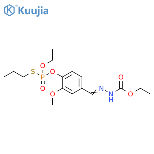 Hydrazinecarboxylic acid, 2-[[4-[[ethoxy(propylthio)phosphinyl]oxy]-3-methoxyphenyl]methylene]-, ethyl ester structure