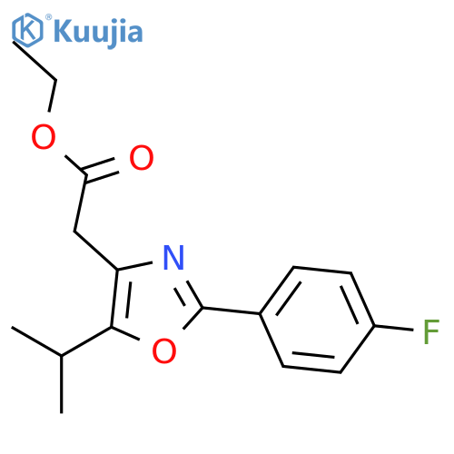 4-Oxazoleacetic acid, 2-(4-fluorophenyl)-5-(1-methylethyl)-, ethyl ester structure