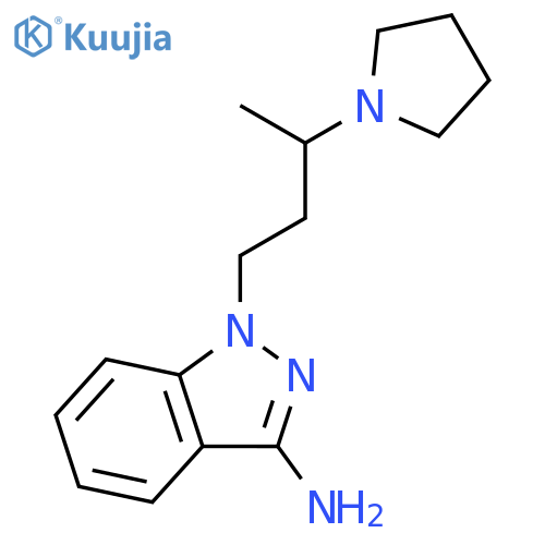 1H-Indazol-3-amine, 1-[3-(1-pyrrolidinyl)butyl]- structure