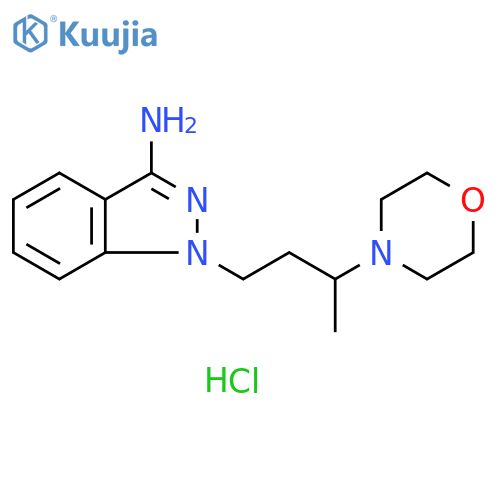 1H-Indazol-3-amine, 1-[3-(4-morpholinyl)butyl]-, dihydrochloride structure