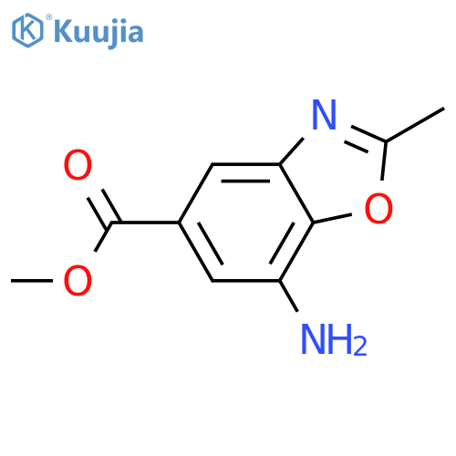 5-Benzoxazolecarboxylic acid, 7-amino-2-methyl-, methyl ester structure