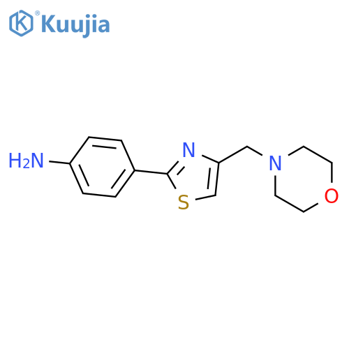 {4-4-(Morpholin-4-ylmethyl)-1,3-thiazol-2-ylphenyl}amine structure