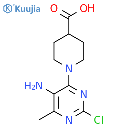 1-(5-Amino-2-chloro-6-methylpyrimidin-4-yl)piperidine-4-carboxylic acid structure