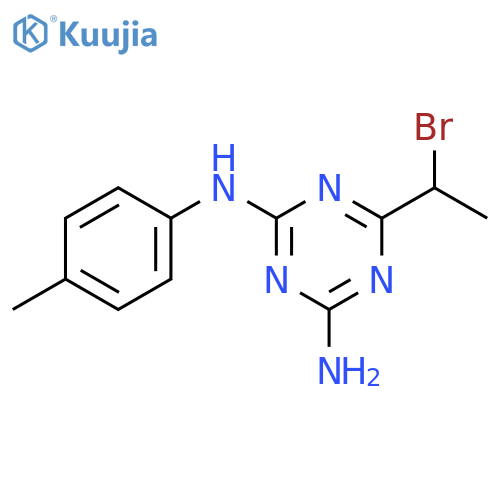 6-(1-bromoethyl)-N-(4-methylphenyl)-1,3,5-triazine-2,4-diamine structure