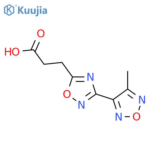 3-[3-(4-Methyl-1,2,5-oxadiazol-3-yl)-1,2,4-oxadiazol-5-yl]propanoic acid structure