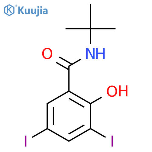 Benzamide, N-(1,1-dimethylethyl)-2-hydroxy-3,5-diiodo- structure