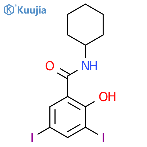 Benzamide, N-cyclohexyl-2-hydroxy-3,5-diiodo- structure
