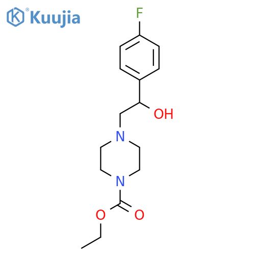 Ethyl 4-[2-(4-fluorophenyl)-2-hydroxyethyl]piperazine-1-carboxylate structure
