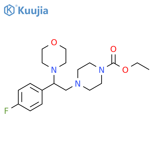 1-Piperazinecarboxylic acid, 4-[2-(4-fluorophenyl)-2-(4-morpholinyl)ethyl]-, ethyl ester structure