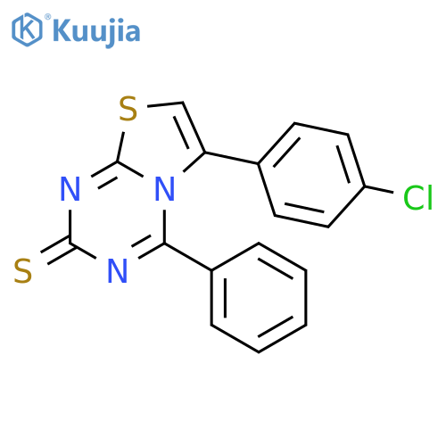 2H-Thiazolo[3,2-a]-1,3,5-triazine-2-thione, 6-(4-chlorophenyl)-4-phenyl- structure