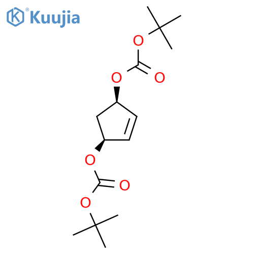 rel-Di-tert-butyl (1R,3S)-cyclopent-4-ene-1,3-diyl dicarbonate structure