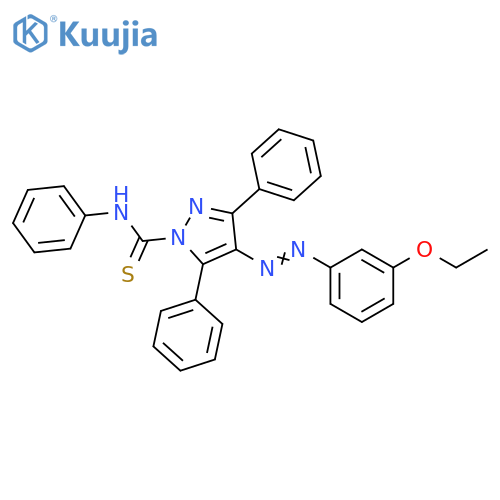 1H-Pyrazole-1-carbothioamide,4-[(3-ethoxyphenyl)azo]-N,3,5-triphenyl- structure