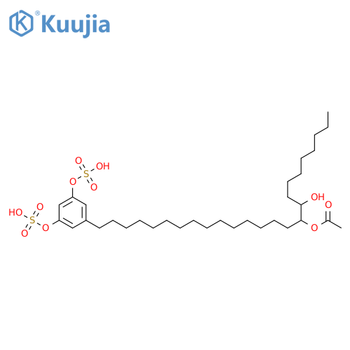 5-(16-Acetyloxy-17-hydroxypentacosyl)benzene-1,3-diol 1,3-bissulfuric acid structure
