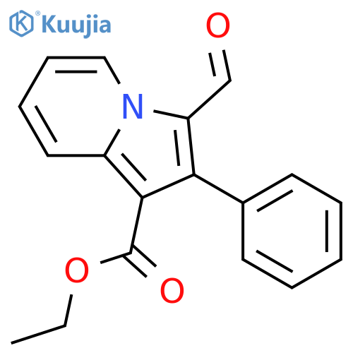 1-Indolizinecarboxylic acid, 3-formyl-2-phenyl-, ethyl ester structure