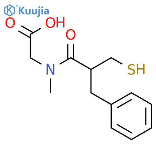 Glycine, N-[2-(mercaptomethyl)-1-oxo-3-phenylpropyl]-N-methyl- structure