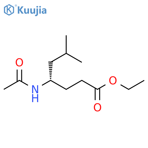 Heptanoic acid, 4-(acetylamino)-6-methyl-, ethyl ester, (S)- structure
