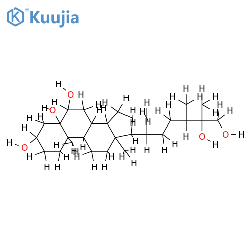 (24S)-24-methyl-5alpha-cholestane-3beta,5,6beta,25xi,26-pentol structure