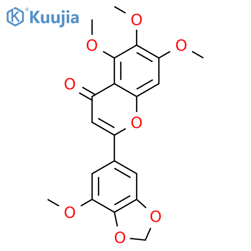 5,6,7-trimethoxy-2-(7-methoxy-1,3-benzodioxol-5-yl)-4H-chromen-4-one structure