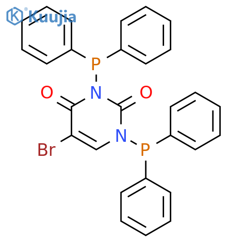 2,4(1H,3H)-Pyrimidinedione, 5-bromo-1,3-bis(diphenylphosphino)- structure